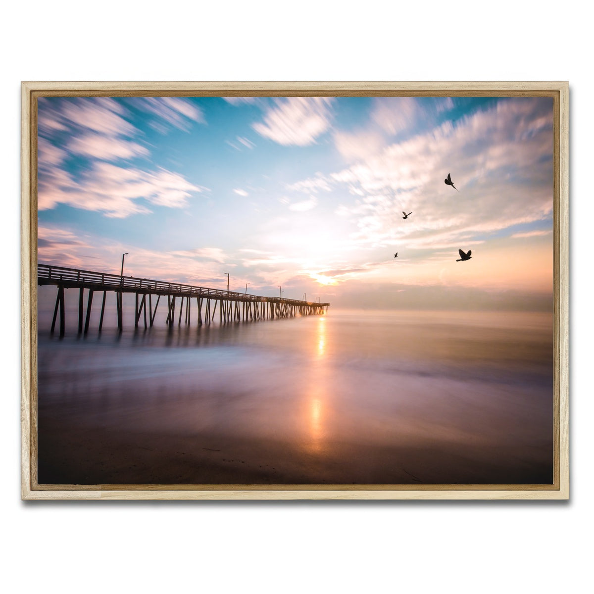 AUTO-MOCKUP WHITE | VA Beach Sunrise | 1 Piece | Natural Framed Canvas | group=4x3