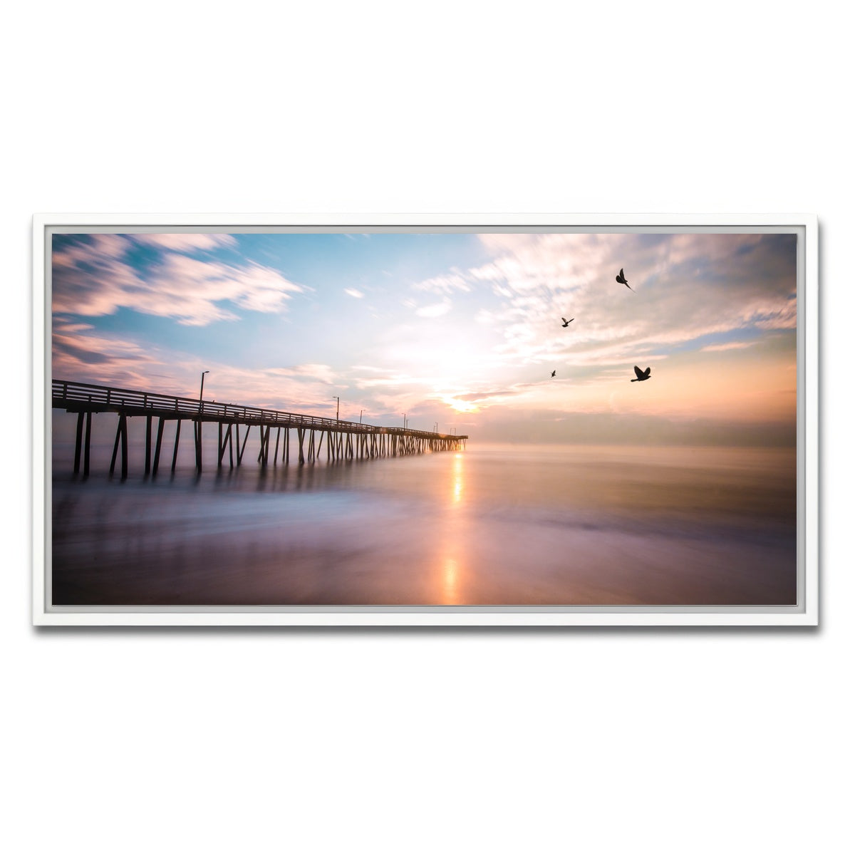 AUTO-MOCKUP WHITE | VA Beach Sunrise | 1 Piece | White Framed Canvas | group=2x1
