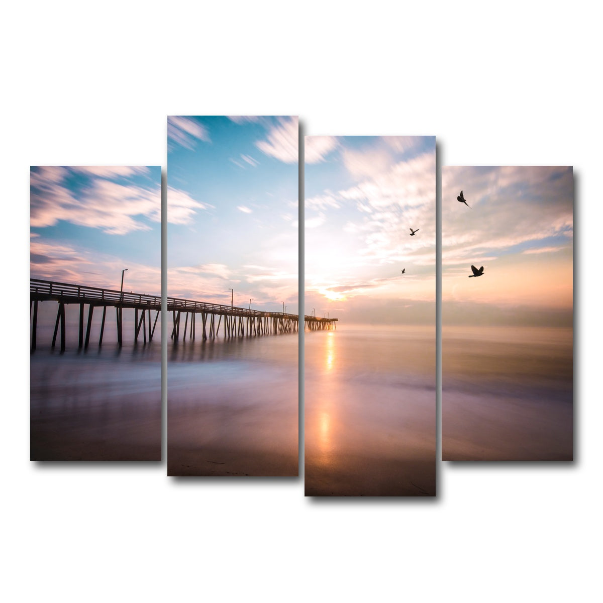AUTO-MOCKUP WHITE | VA Beach Sunrise | 4 Piece | Gallery Wrap Canvas | group=4_normal