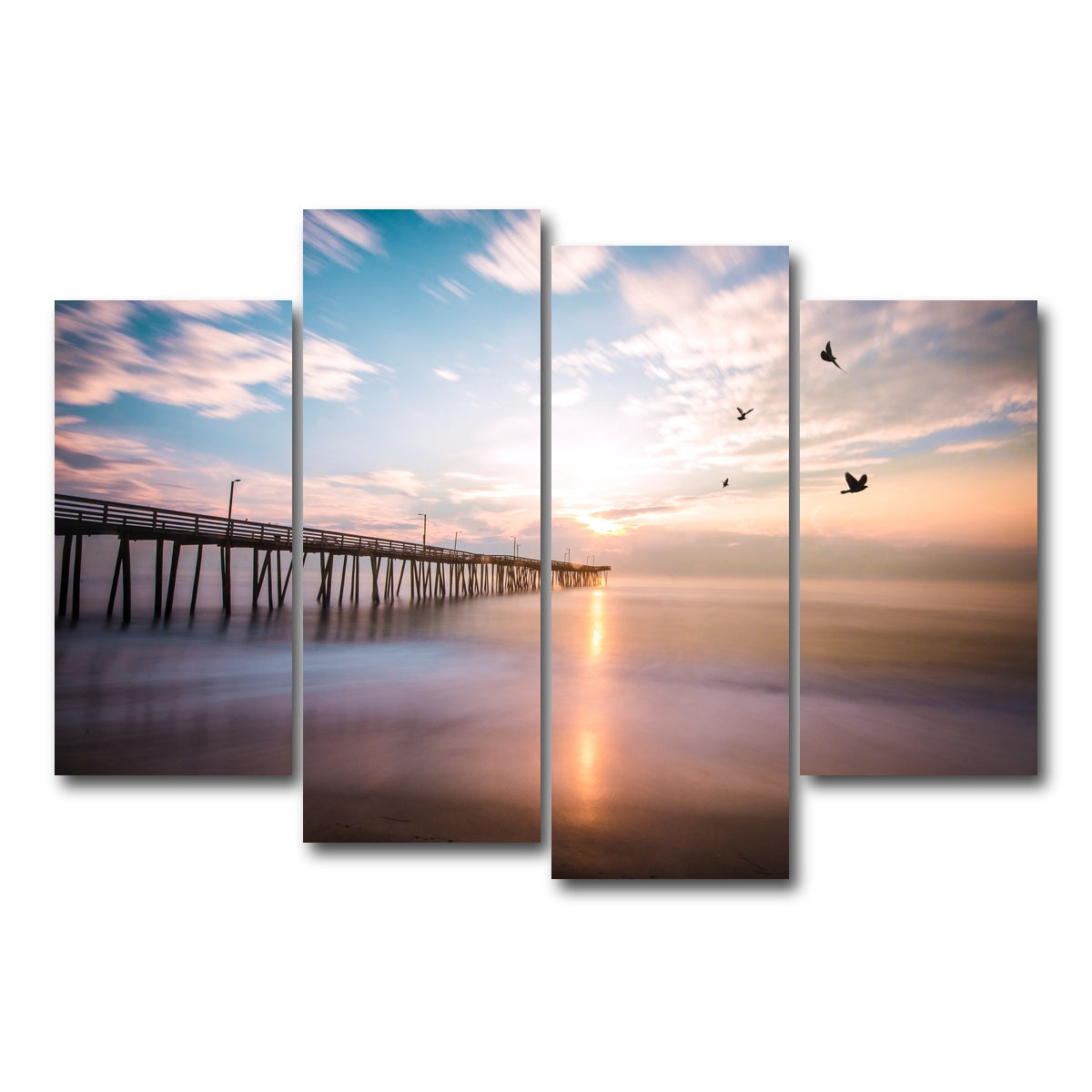 AUTO-MOCKUP WHITE | VA Beach Sunrise | 4 Piece | Gallery Wrap Canvas | group=4_short