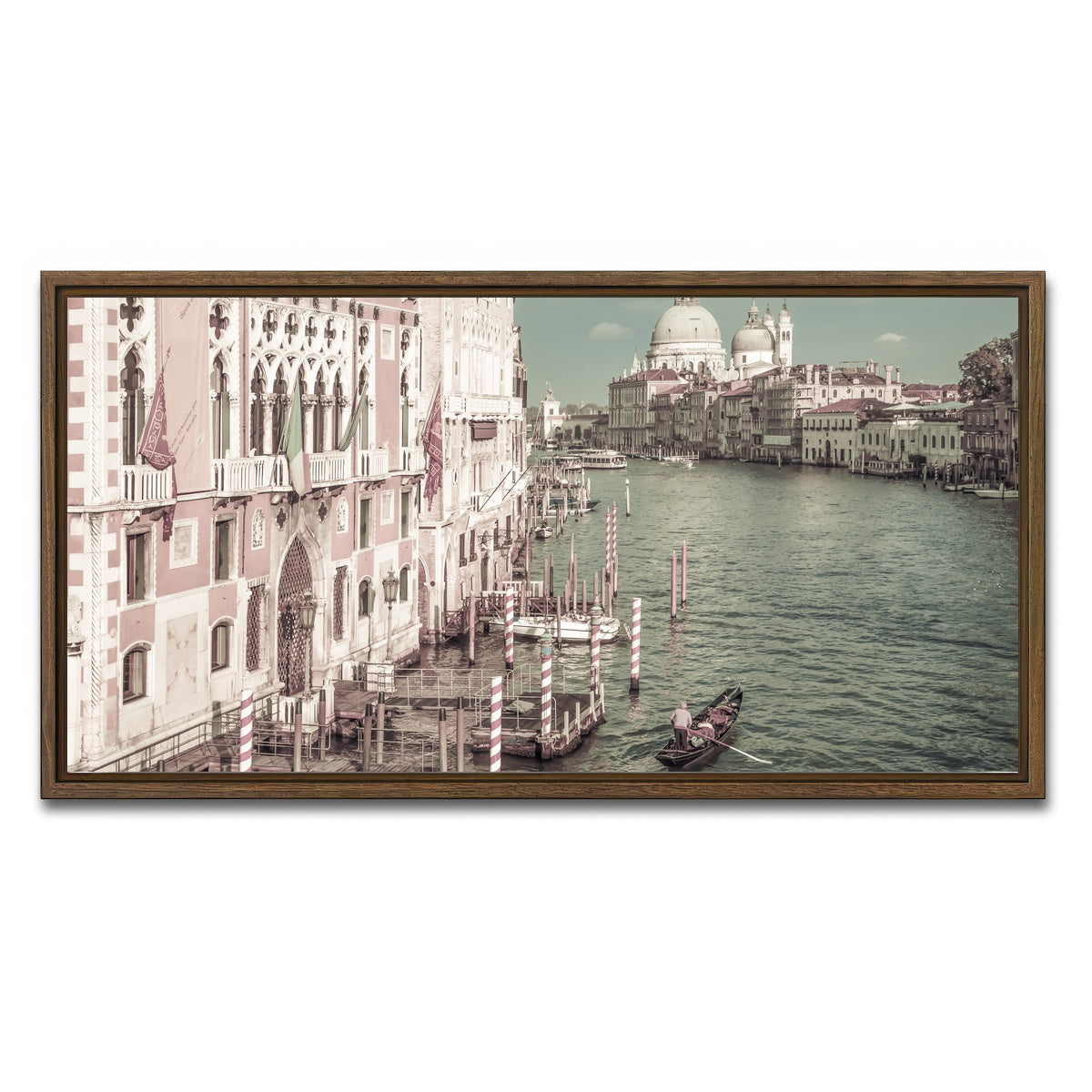AUTO-MOCKUP WHITE | VENICE Canal Grande & Santa Maria della Salute | 1 Piece | Walnut Framed Canvas | group=2x1
