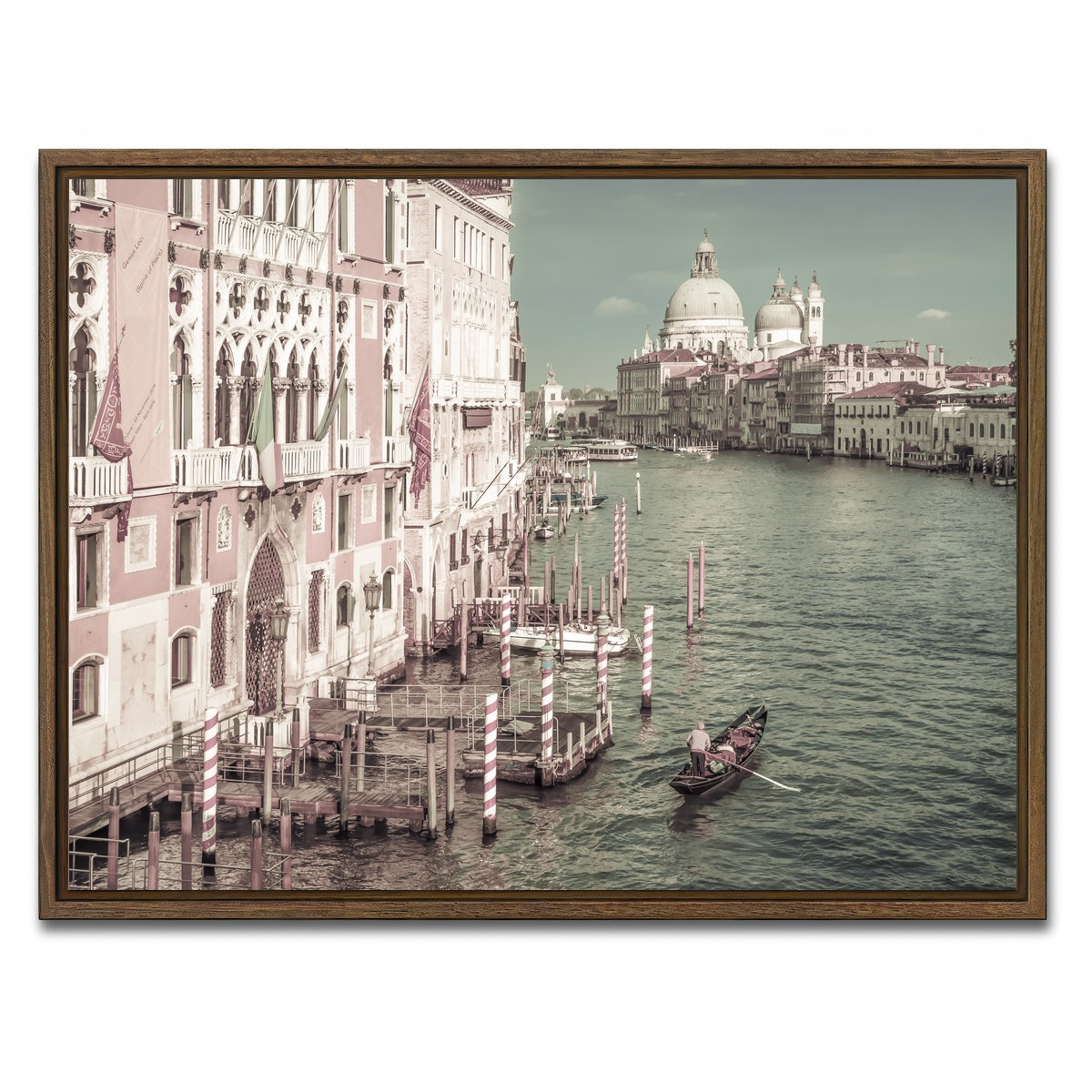 AUTO-MOCKUP WHITE | VENICE Canal Grande & Santa Maria della Salute | 1 Piece | Walnut Framed Canvas | group=4x3