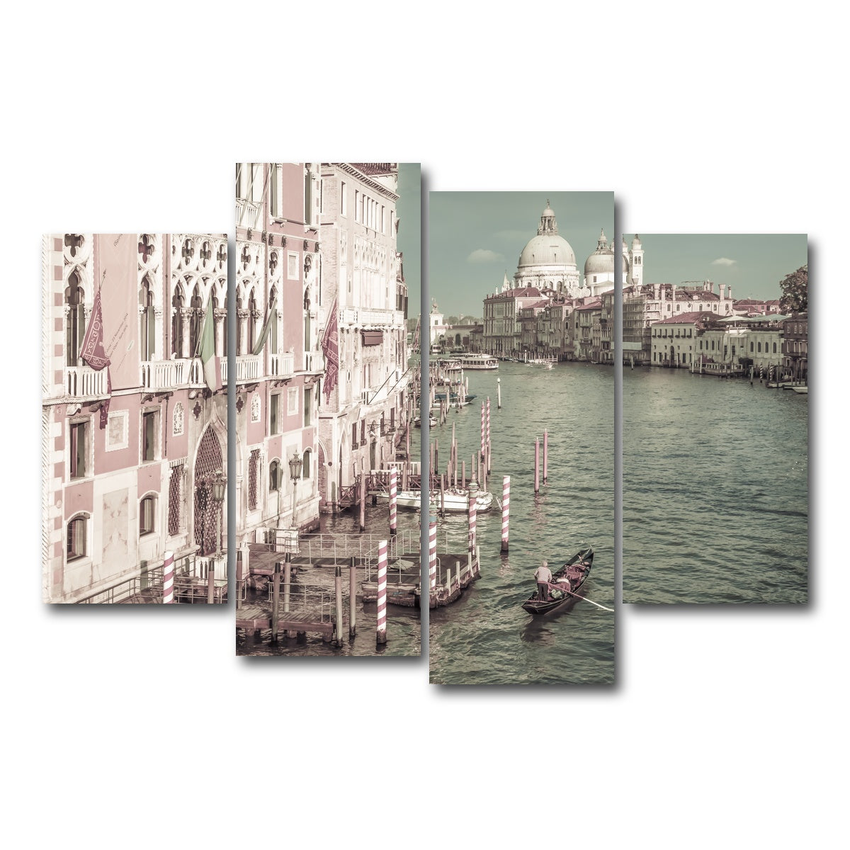 AUTO-MOCKUP WHITE | VENICE Canal Grande & Santa Maria della Salute | 4 Piece | Gallery Wrap Canvas | group=4_short