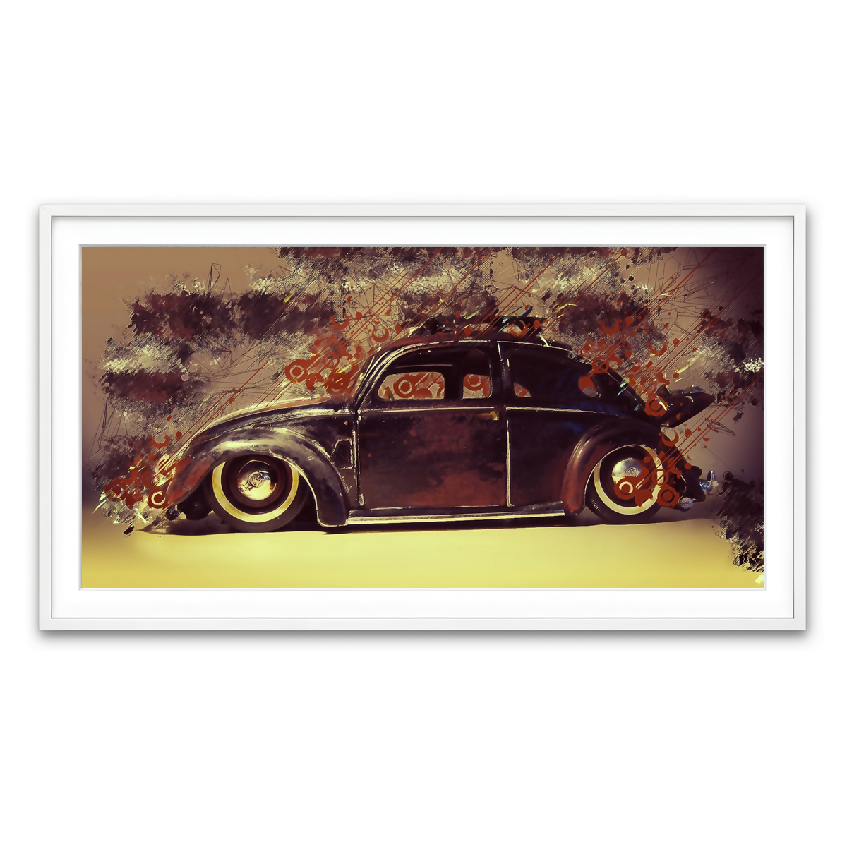 Framed Print 2x1 White