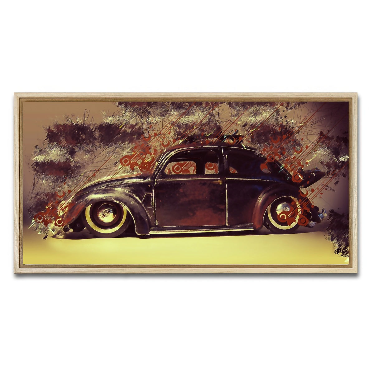 AUTO-MOCKUP WHITE | VW Beetle | 1 Piece | Natural Framed Canvas | group=2x1