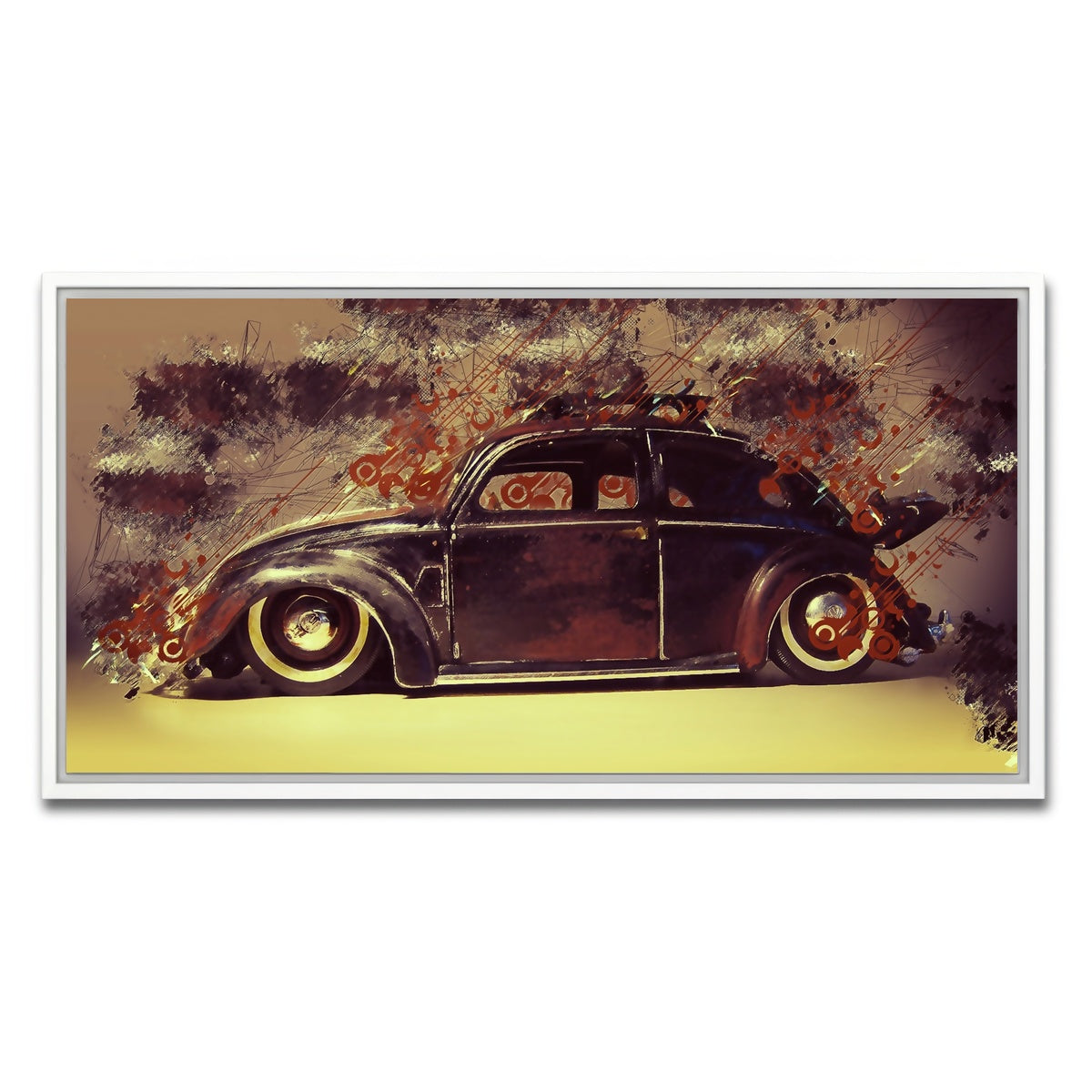 AUTO-MOCKUP WHITE | VW Beetle | 1 Piece | White Framed Canvas | group=2x1