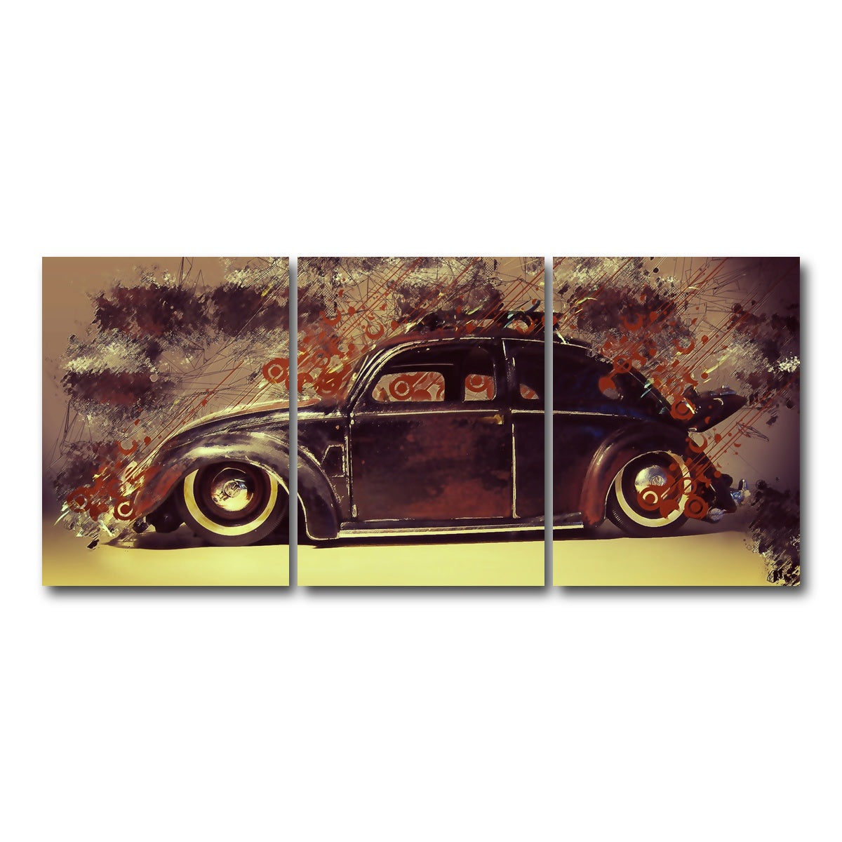 AUTO-MOCKUP WHITE | VW Beetle | 3 Piece | Gallery Wrap Canvas | group=18x24