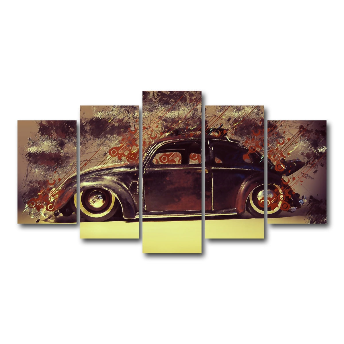 AUTO-MOCKUP WHITE | VW Beetle | 5 Piece | Gallery Wrap Canvas | group=5_normal