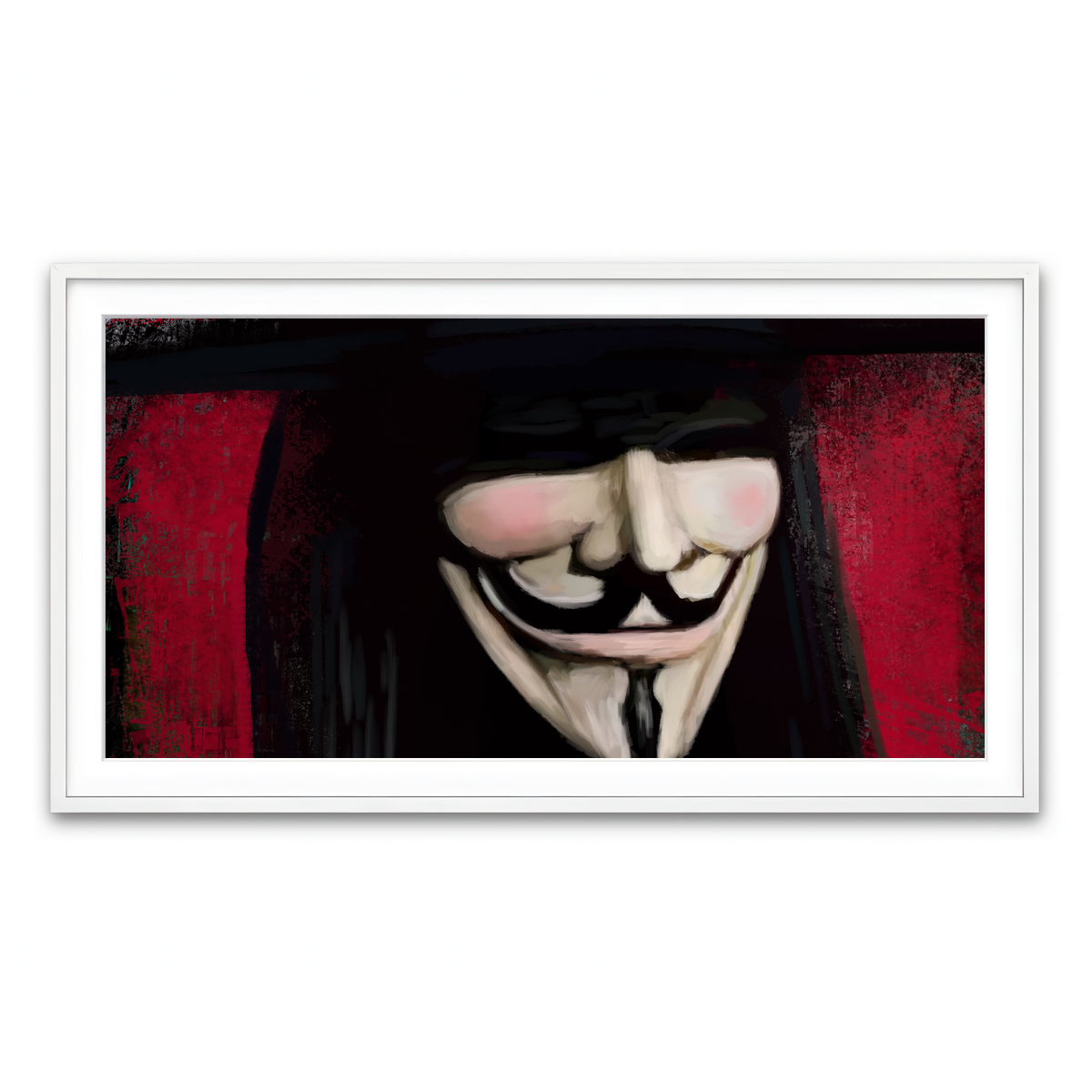 Framed Print 2x1 White