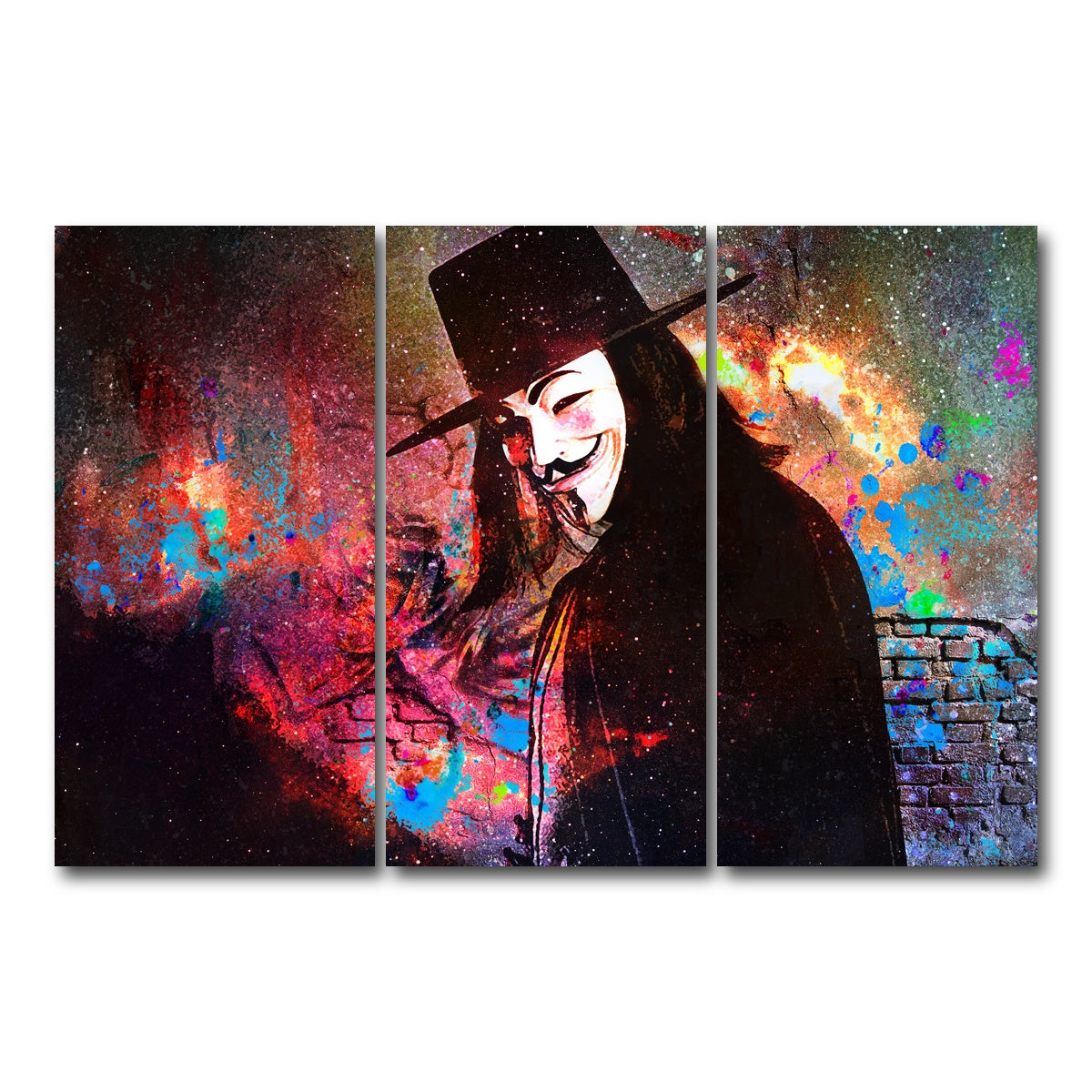 AUTO-MOCKUP WHITE | V For Vendetta | 3 Piece | Gallery Wrap Canvas | group=12x24