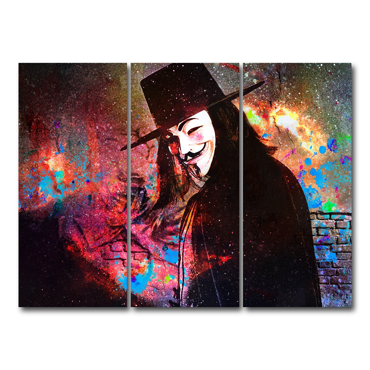 AUTO-MOCKUP WHITE | V For Vendetta | 3 Piece | Gallery Wrap Canvas | group=8x18