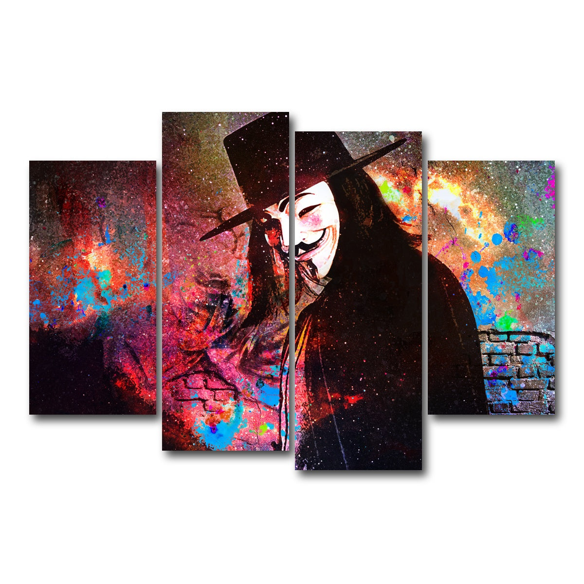 AUTO-MOCKUP WHITE | V For Vendetta | 4 Piece | Gallery Wrap Canvas | group=4_short