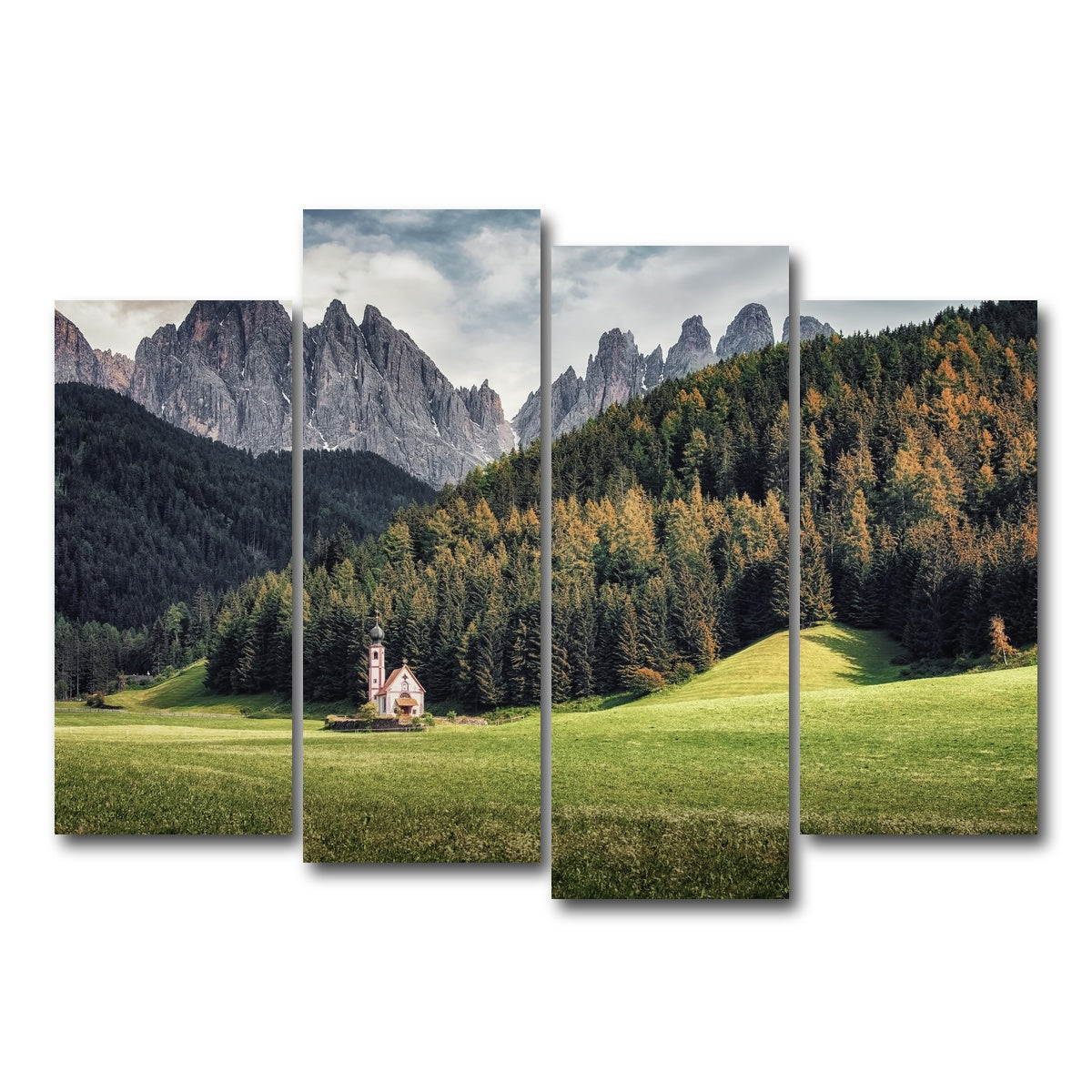 AUTO-MOCKUP WHITE | Val Di Funes | 4 Piece | Gallery Wrap Canvas | group=4_normal
