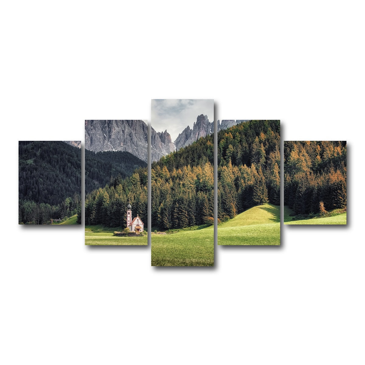 AUTO-MOCKUP WHITE | Val Di Funes | 5 Piece | Gallery Wrap Canvas | group=5_short