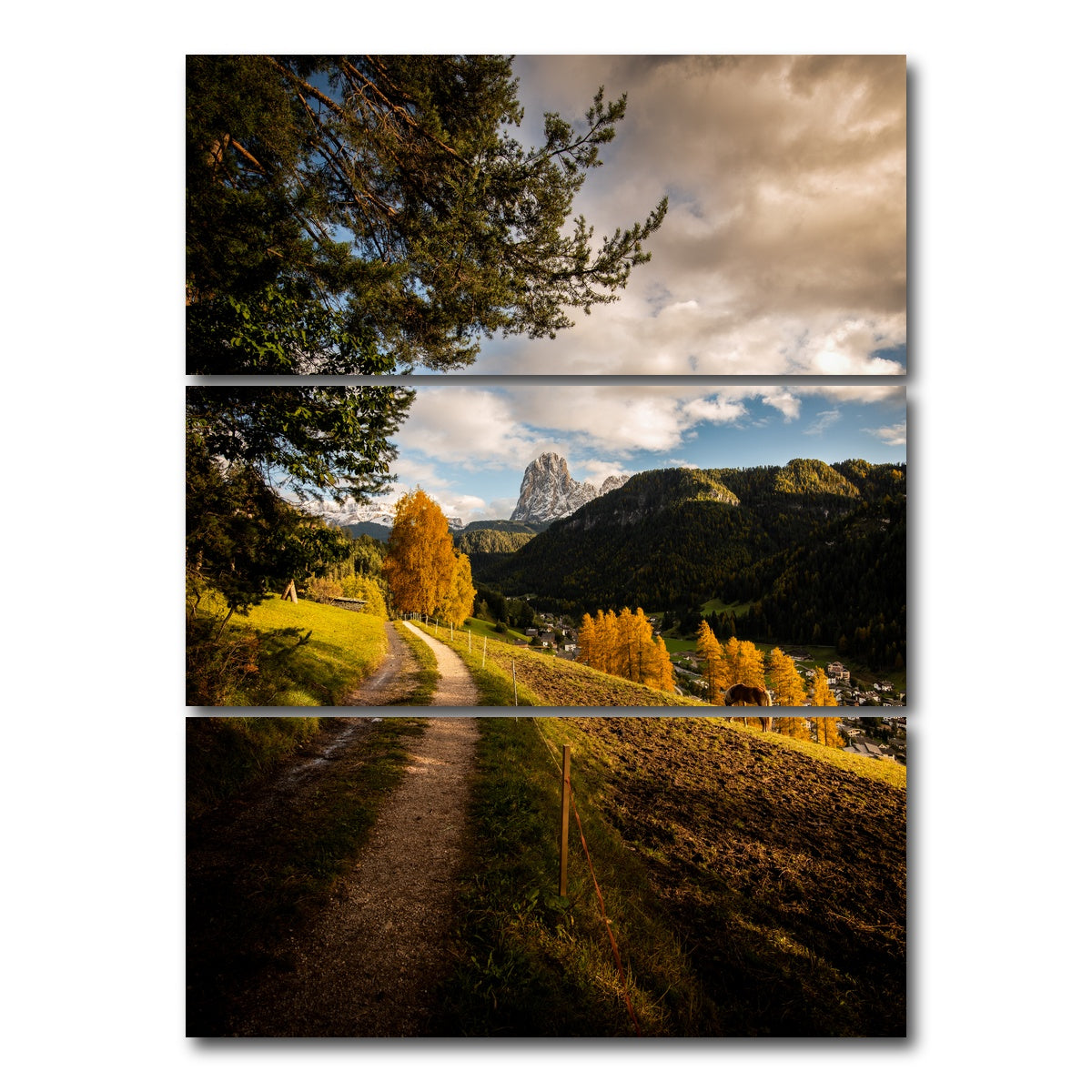 AUTO-MOCKUP WHITE | Val Gardena | 3 Piece | Gallery Wrap Canvas | group=8x18_stacked