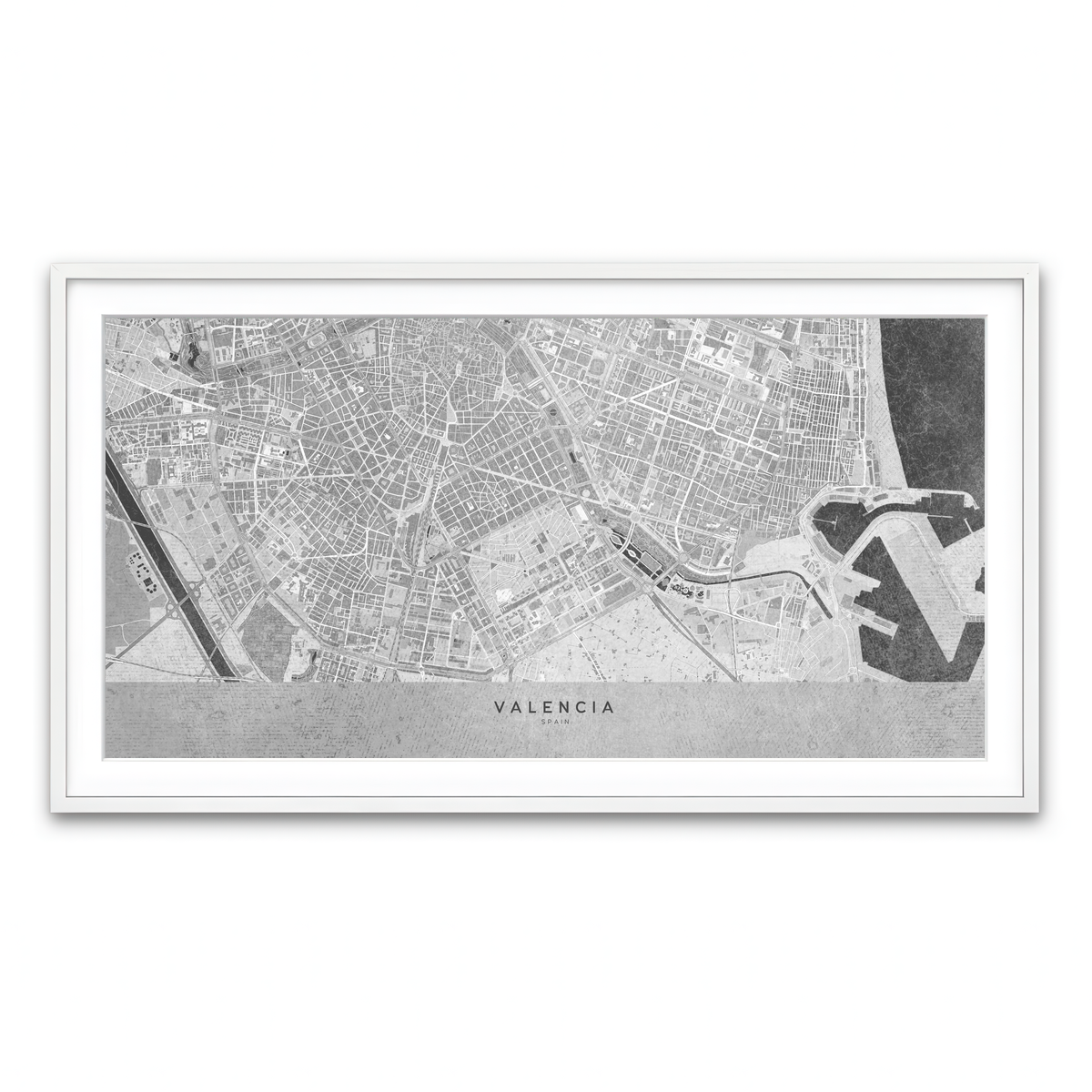 Framed Print 2x1 White