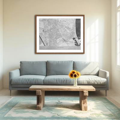 AUTO-MOCKUP ROOM | Valencia Map 2 Wall Art