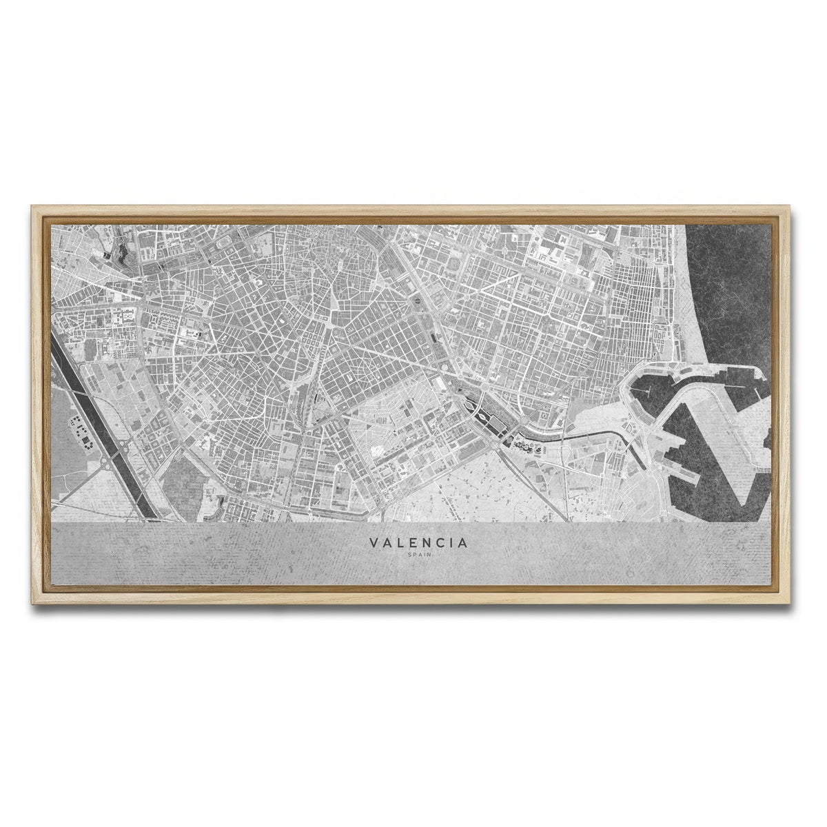 AUTO-MOCKUP WHITE | Valencia Map 2 | 1 Piece | Natural Framed Canvas | group=2x1