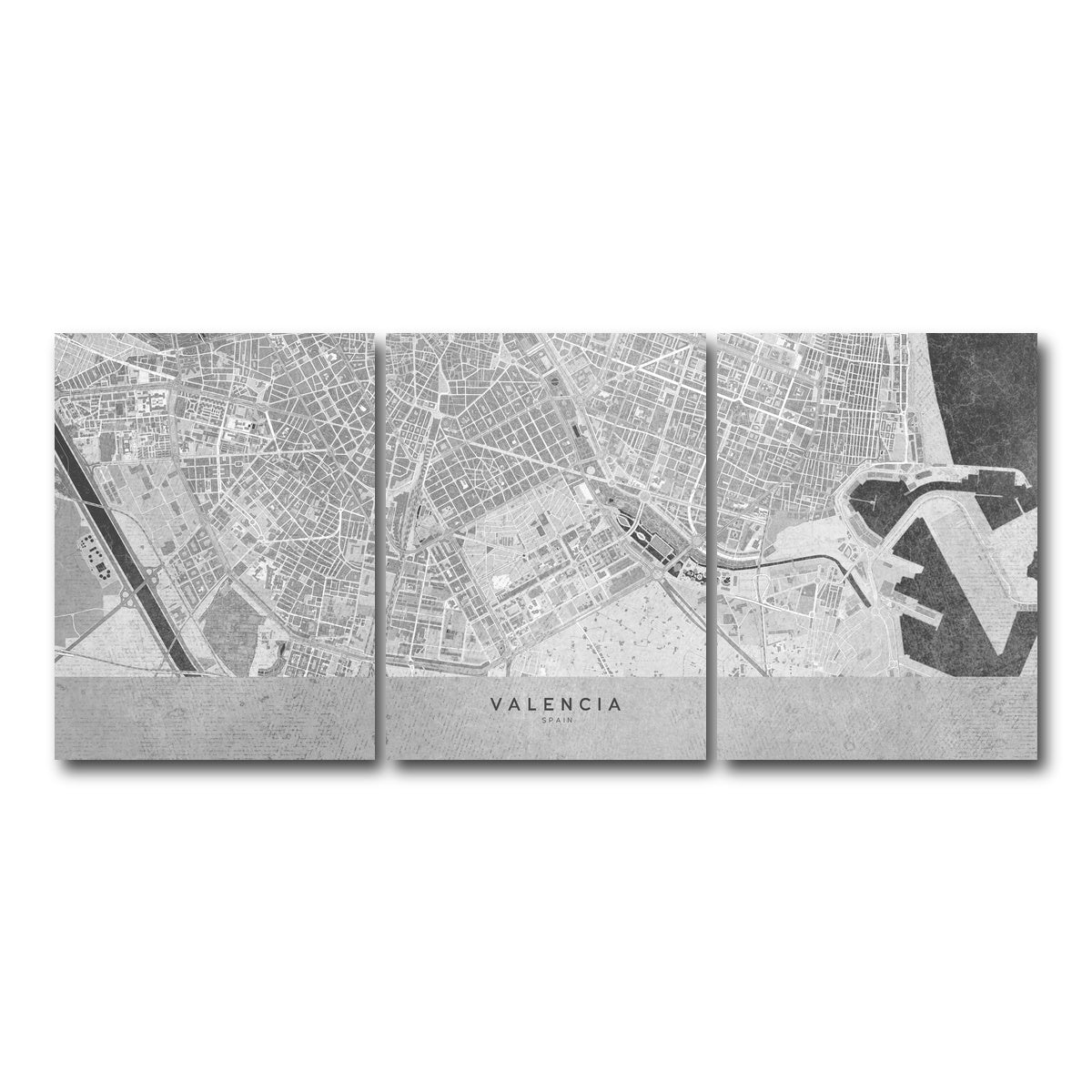 AUTO-MOCKUP WHITE | Valencia Map 2 | 3 Piece | Gallery Wrap Canvas | group=18x24