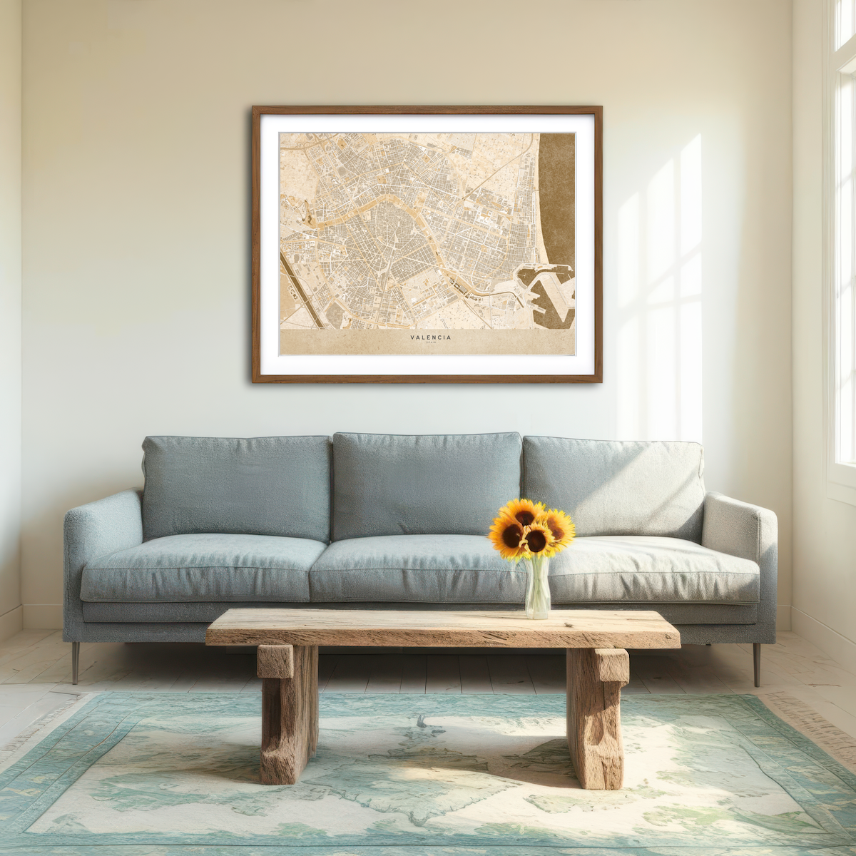 AUTO-MOCKUP ROOM | Valencia Map Wall Art