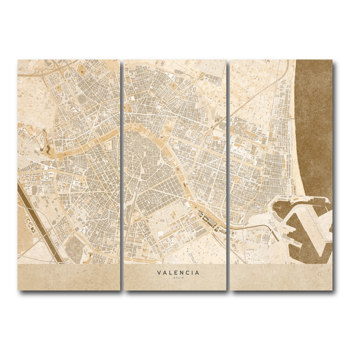 AUTO-MOCKUP WHITE | Valencia Map | 3 Piece | Gallery Wrap Canvas | group=8x18