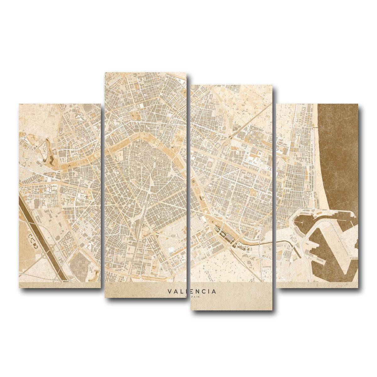 AUTO-MOCKUP WHITE | Valencia Map | 4 Piece | Gallery Wrap Canvas | group=4_normal