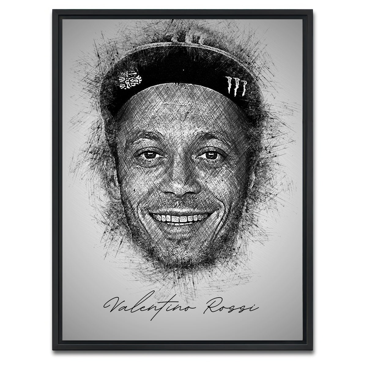 AUTO-MOCKUP WHITE | Valentino Rossi | 1 Piece | Black Framed Canvas | group=3x4