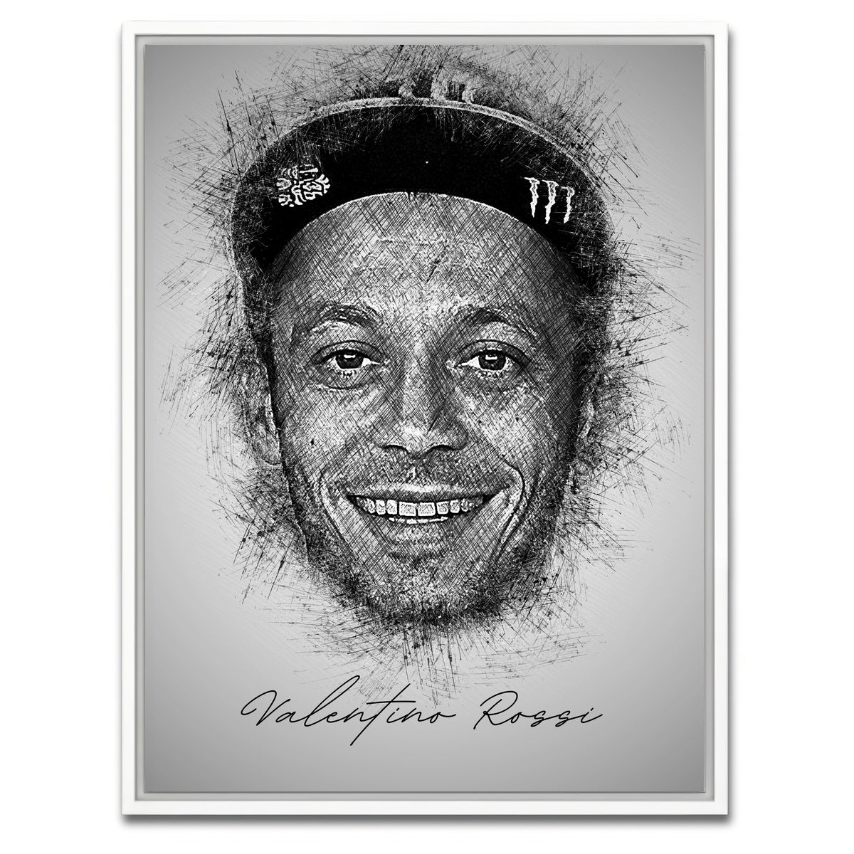 AUTO-MOCKUP WHITE | Valentino Rossi | 1 Piece | White Framed Canvas | group=3x4