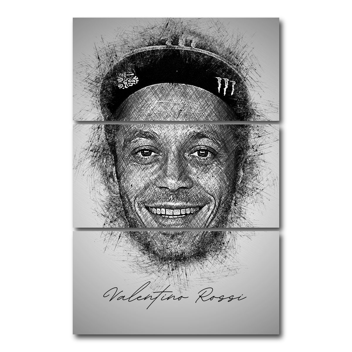 AUTO-MOCKUP WHITE | Valentino Rossi | 3 Piece | Gallery Wrap Canvas | group=12x24_stacked