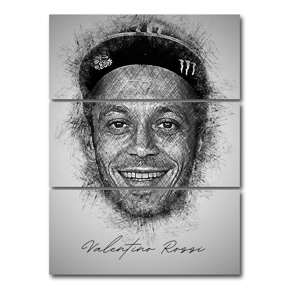 AUTO-MOCKUP WHITE | Valentino Rossi | 3 Piece | Gallery Wrap Canvas | group=8x18_stacked