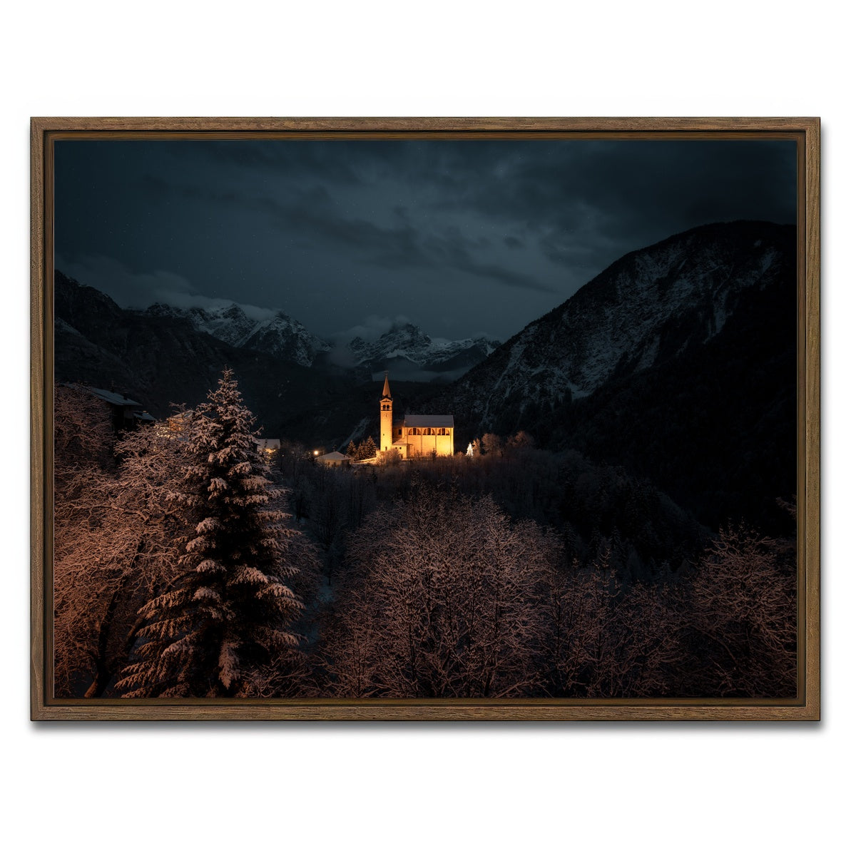 AUTO-MOCKUP WHITE | Valle di Cadore | 1 Piece | Walnut Framed Canvas | group=4x3