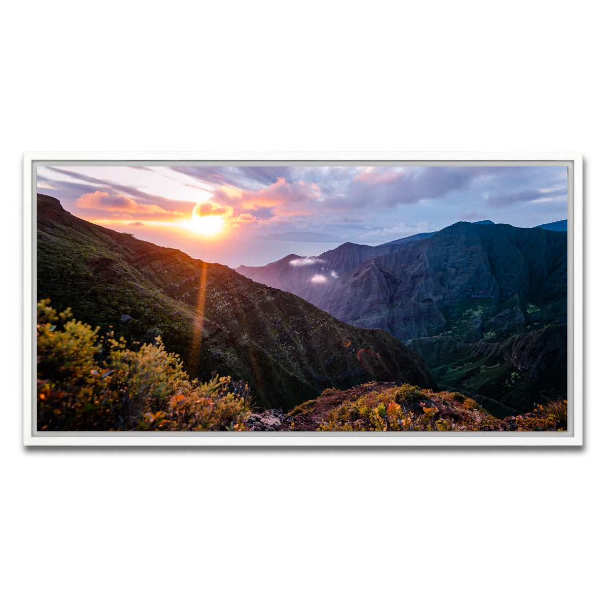 AUTO-MOCKUP WHITE | Valley Sunset | 1 Piece | White Framed Canvas | group=2x1