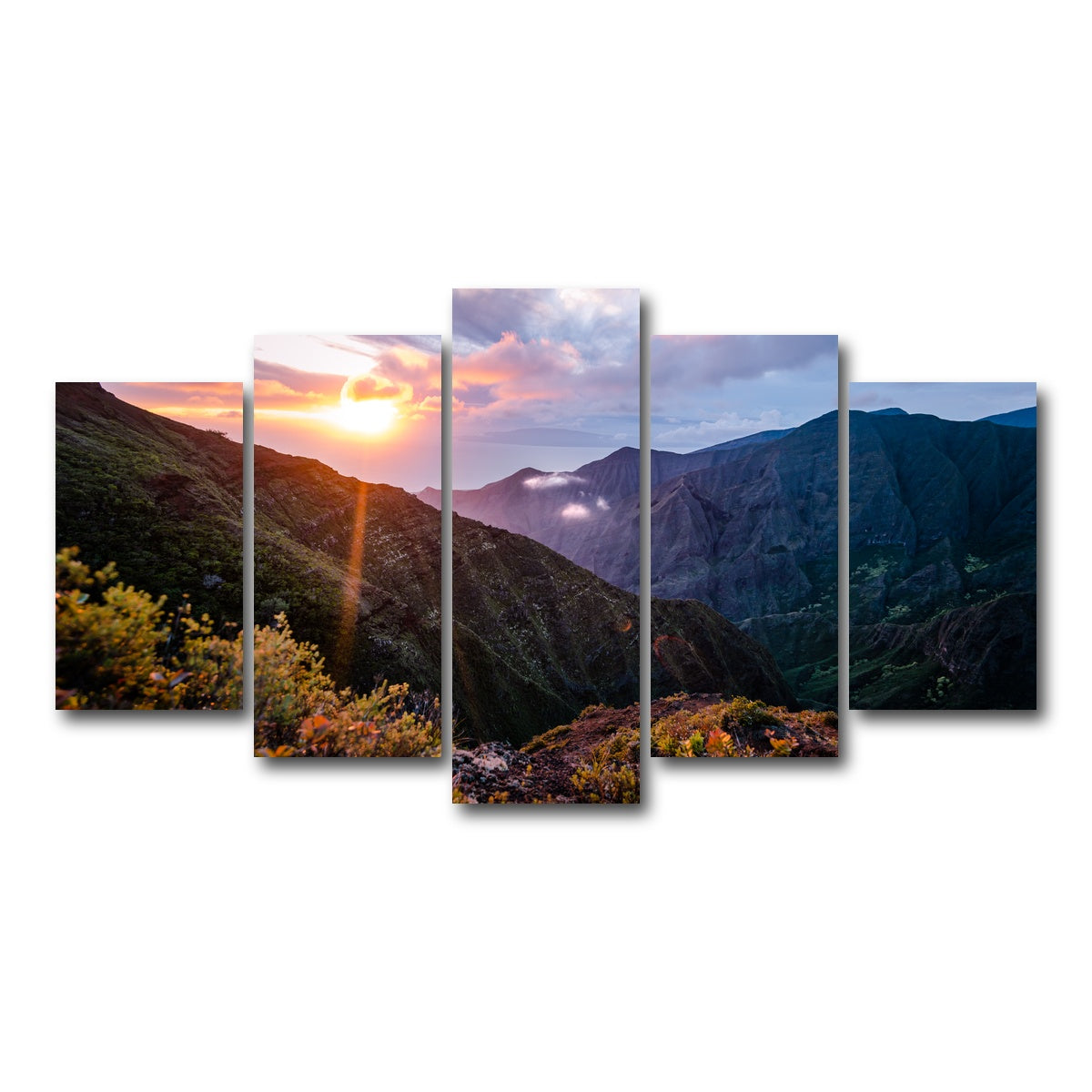 AUTO-MOCKUP WHITE | Valley Sunset | 5 Piece | Gallery Wrap Canvas | group=5_normal