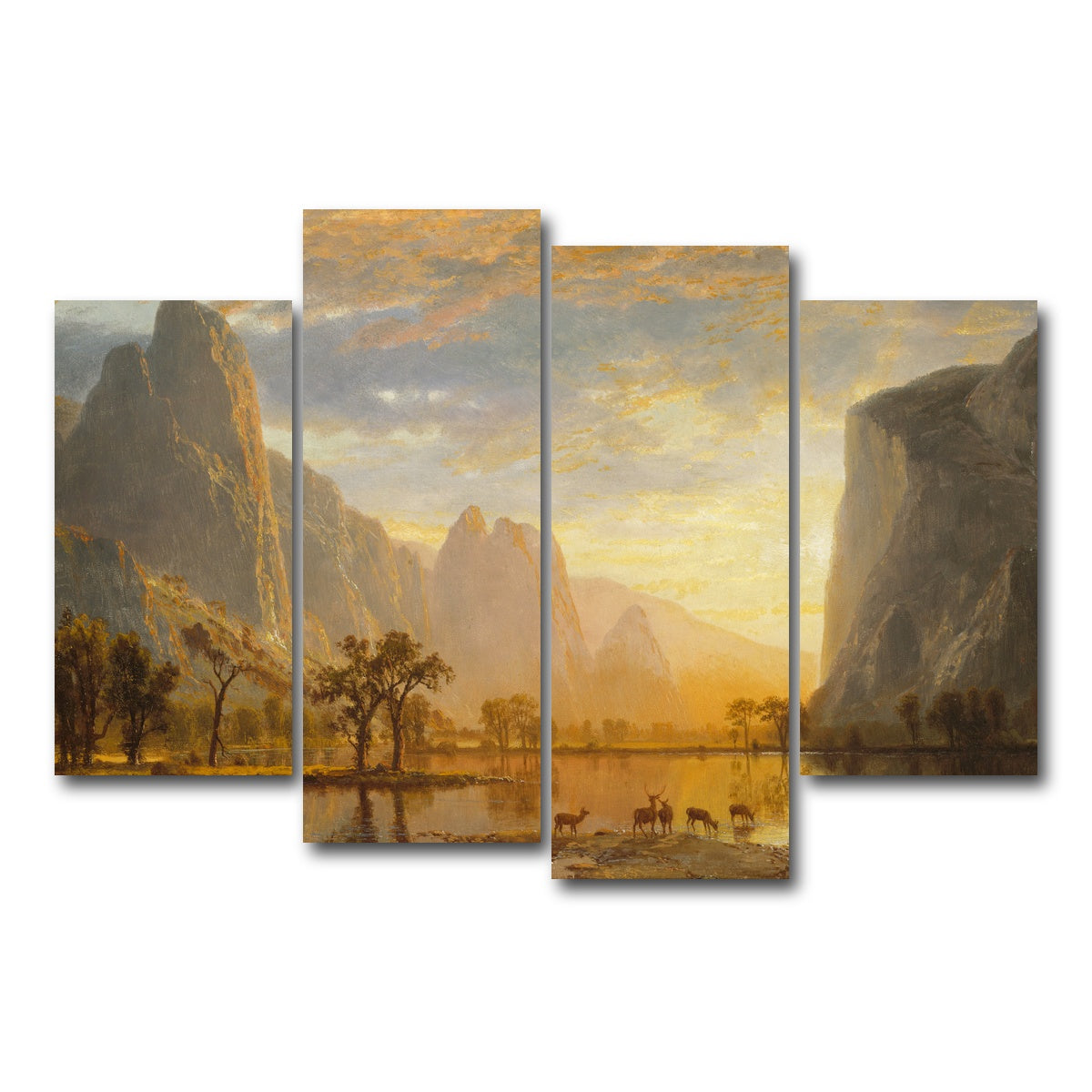 AUTO-MOCKUP WHITE | Valley of the Yosemite | 4 Piece | Gallery Wrap Canvas | group=4_short
