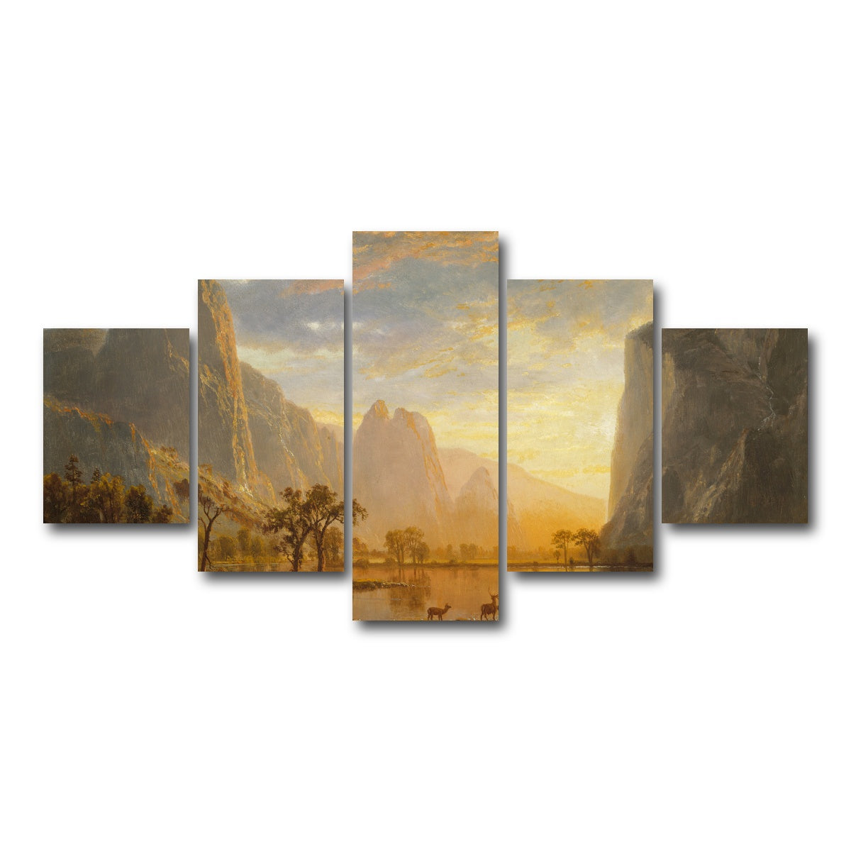 AUTO-MOCKUP WHITE | Valley of the Yosemite | 5 Piece | Gallery Wrap Canvas | group=5_short