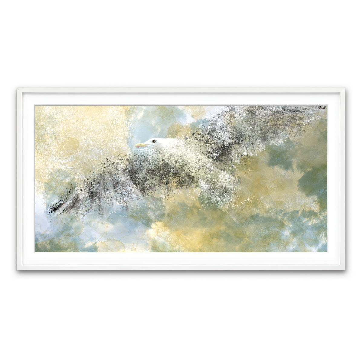 Framed Print 2x1 White
