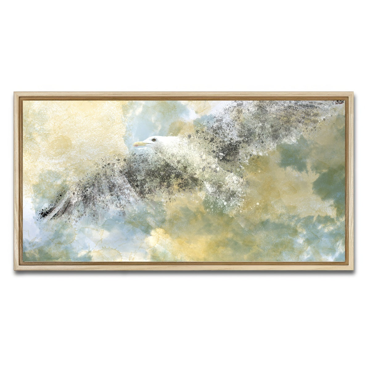 AUTO-MOCKUP WHITE | Vanishing Seagull | 1 Piece | Natural Framed Canvas | group=2x1