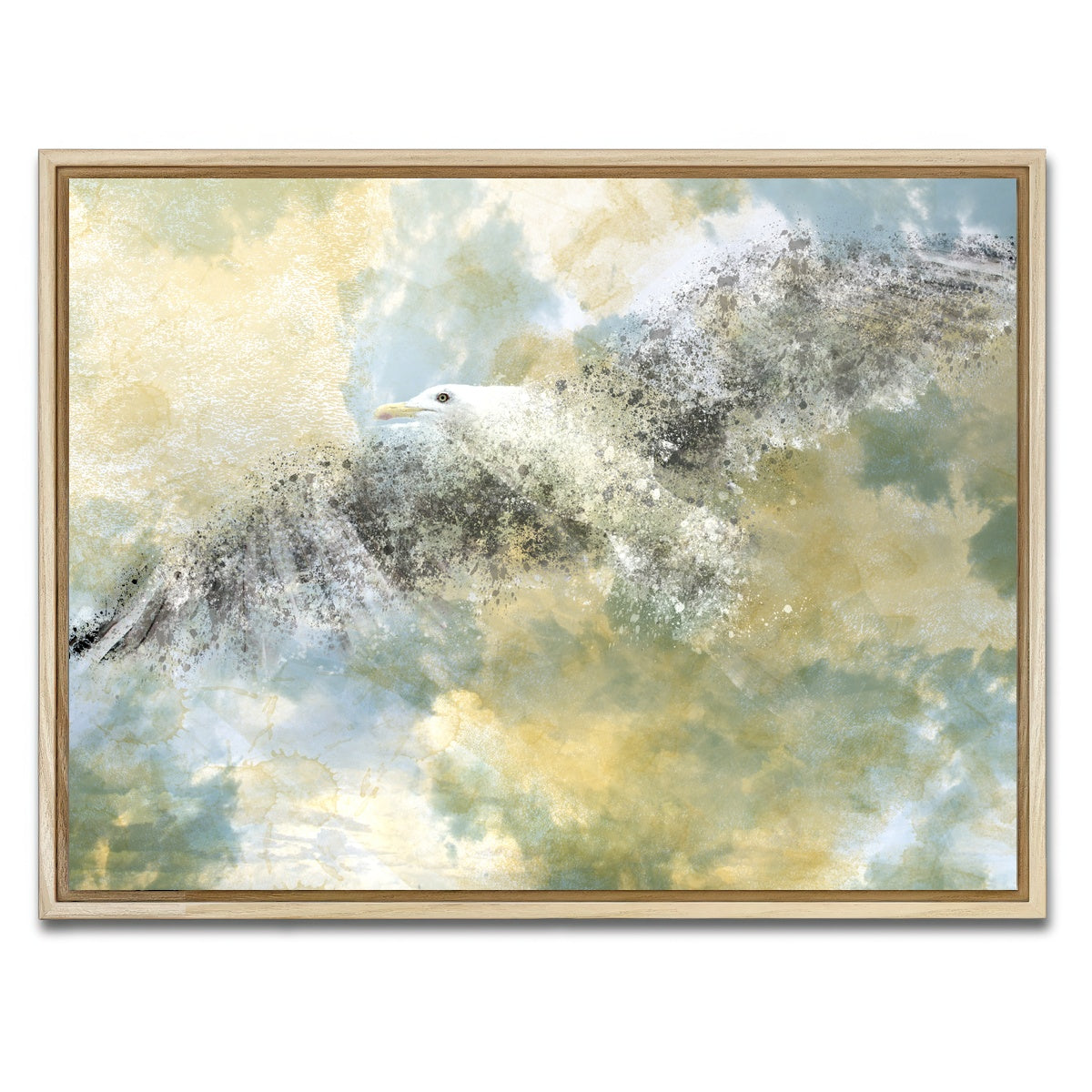 AUTO-MOCKUP WHITE | Vanishing Seagull | 1 Piece | Natural Framed Canvas | group=4x3