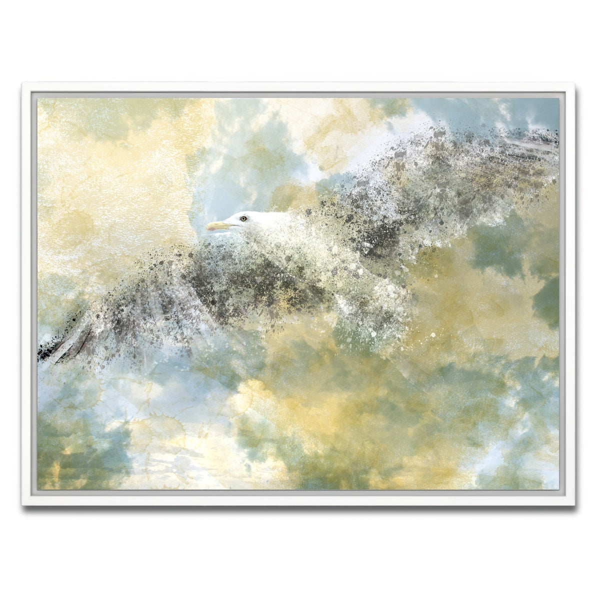 AUTO-MOCKUP WHITE | Vanishing Seagull | 1 Piece | White Framed Canvas | group=4x3