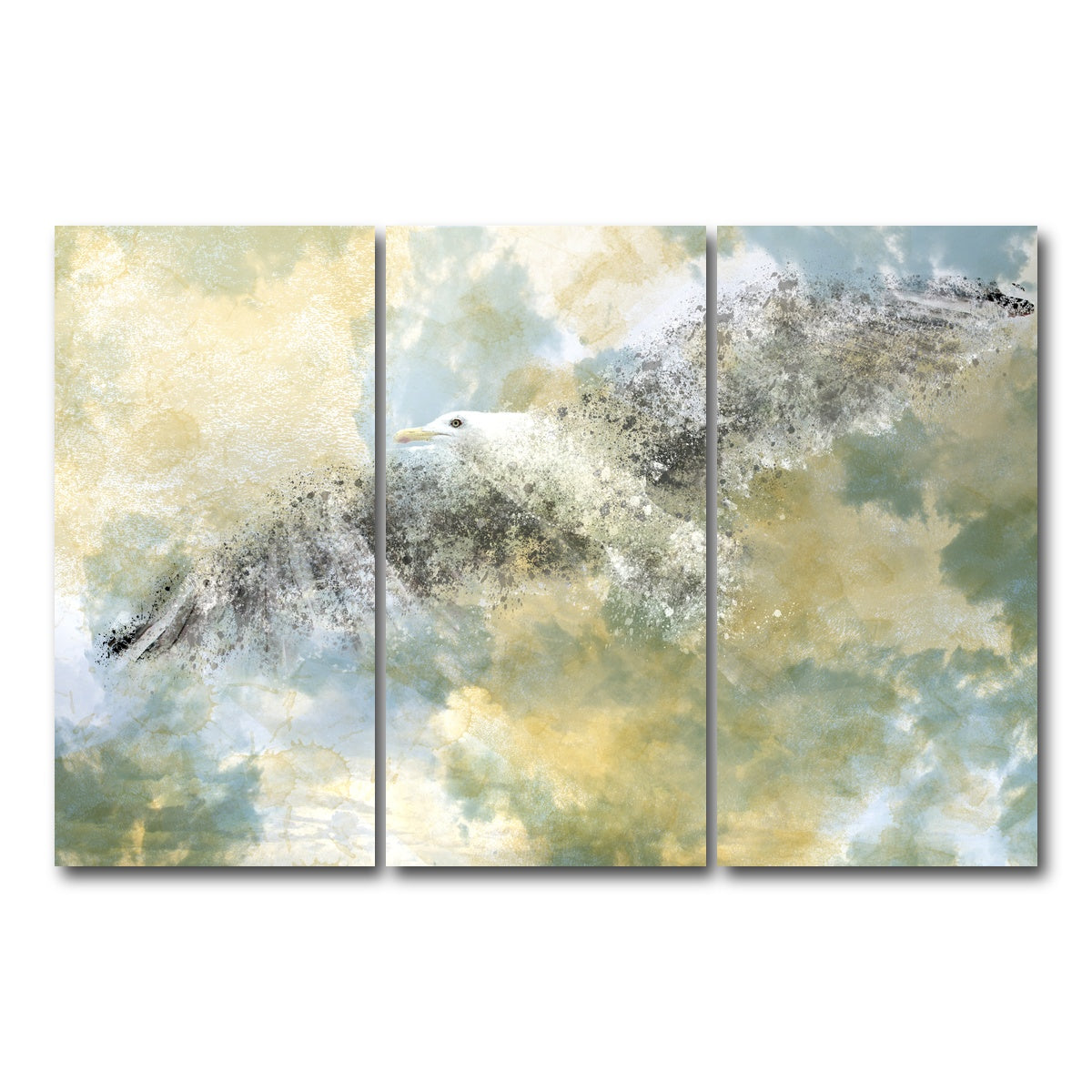 AUTO-MOCKUP WHITE | Vanishing Seagull | 3 Piece | Gallery Wrap Canvas | group=12x24