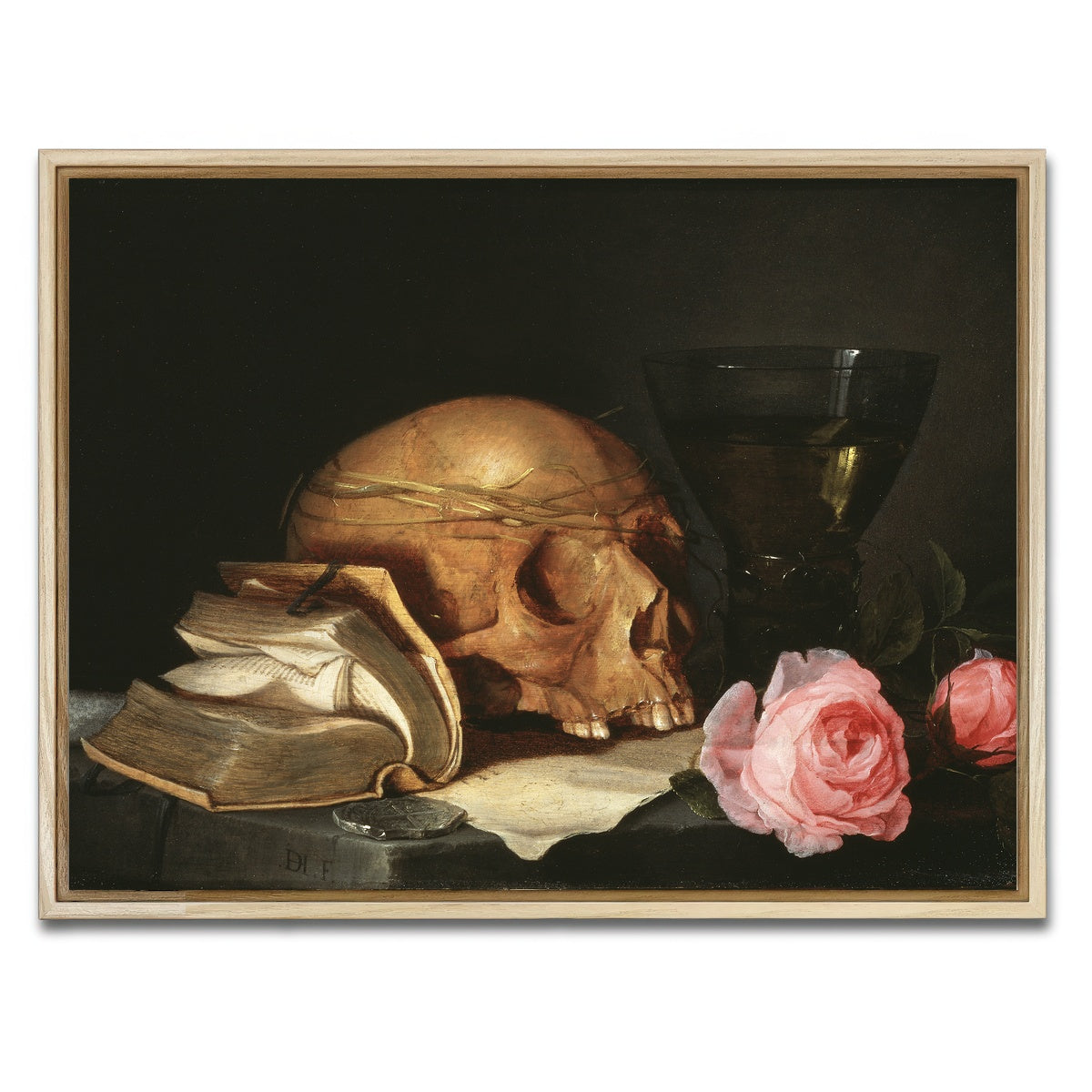AUTO-MOCKUP WHITE | Vanitas Still Life | 1 Piece | Natural Framed Canvas | group=4x3