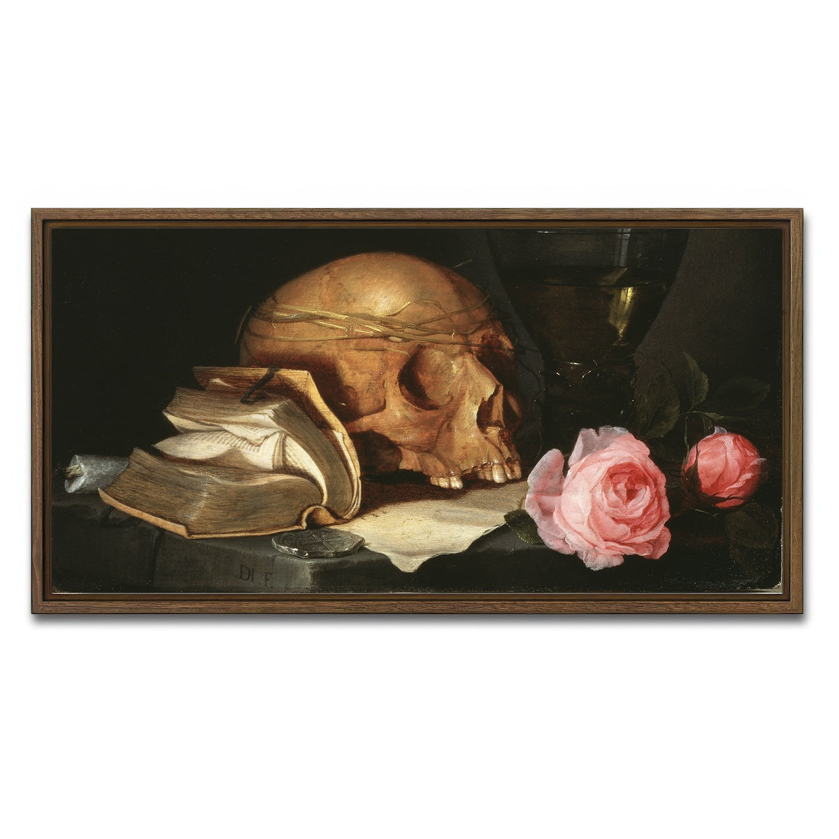 AUTO-MOCKUP WHITE | Vanitas Still Life | 1 Piece | Walnut Framed Canvas | group=2x1
