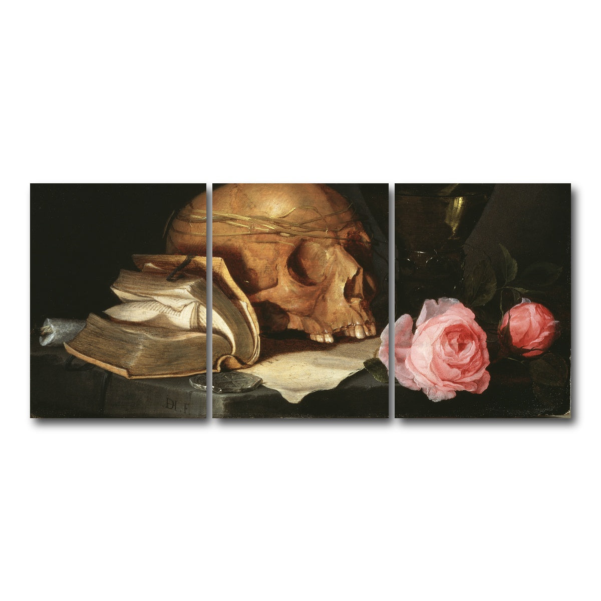 AUTO-MOCKUP WHITE | Vanitas Still Life | 3 Piece | Gallery Wrap Canvas | group=18x24