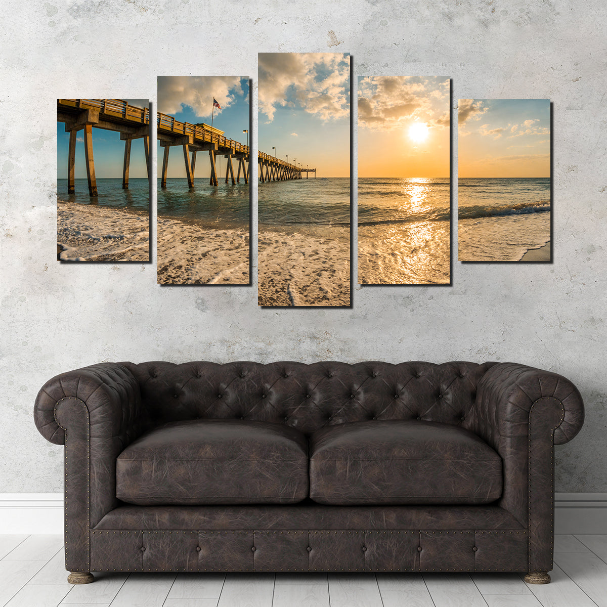 Venice Pier Sunset Wall Art