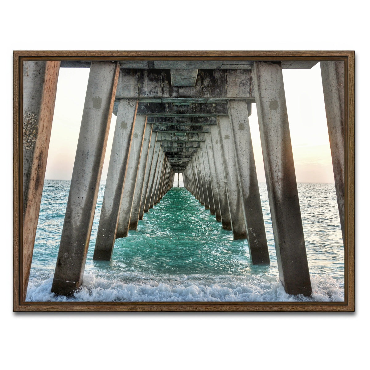 AUTO-MOCKUP WHITE | Venice Beach Pier at Sharkys On The Pier | 1 Piece | Walnut Framed Canvas | group=4x3