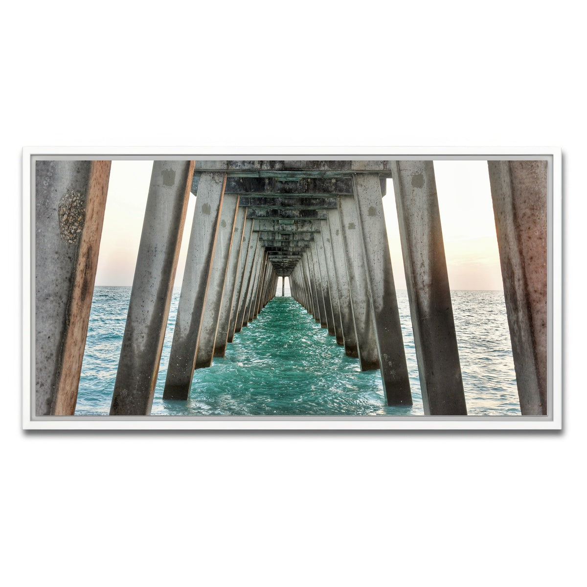 AUTO-MOCKUP WHITE | Venice Beach Pier at Sharkys On The Pier | 1 Piece | White Framed Canvas | group=2x1
