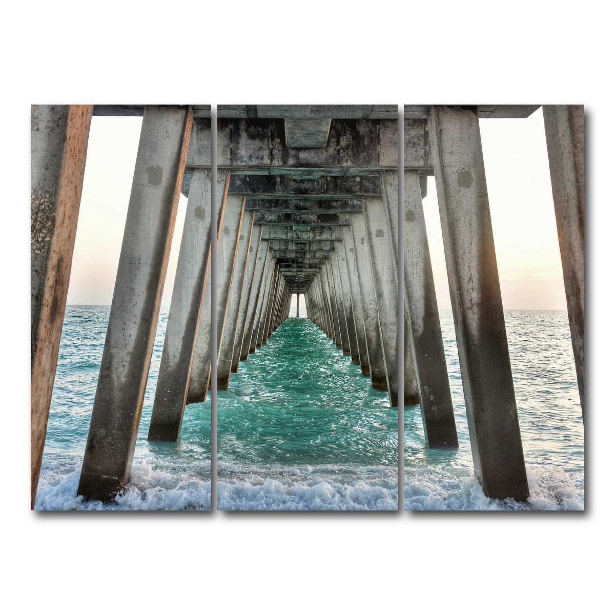 AUTO-MOCKUP WHITE | Venice Beach Pier at Sharkys On The Pier | 3 Piece | Gallery Wrap Canvas | group=8x18