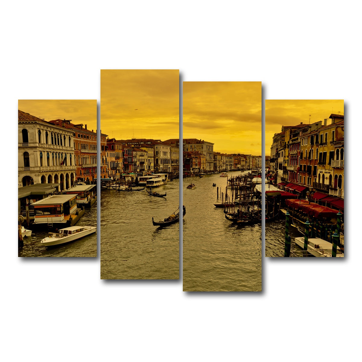 AUTO-MOCKUP WHITE | Venice Gondola | 4 Piece | Gallery Wrap Canvas | group=4_short