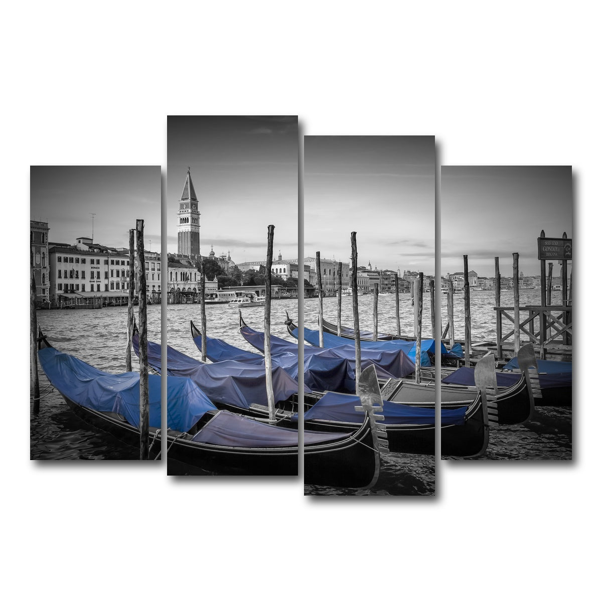AUTO-MOCKUP WHITE | Venice Grand Canal and St Mark's Campanile | 4 Piece | Gallery Wrap Canvas | group=4_normal
