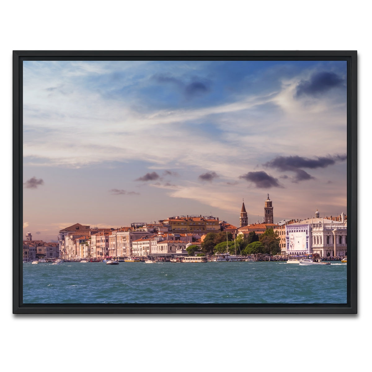 AUTO-MOCKUP WHITE | Venice Panorama | 1 Piece | Black Framed Canvas | group=4x3